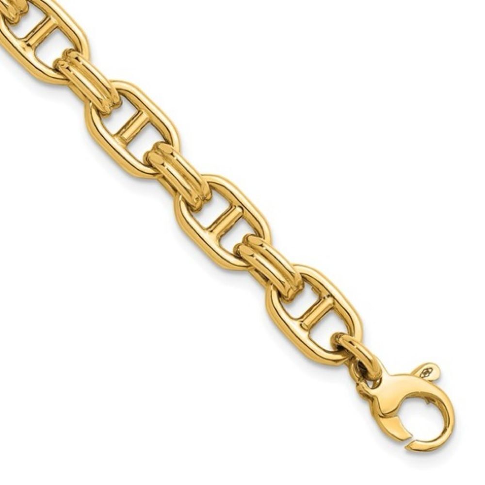New 14K Polished Fancy Anchor Link Bracelet: A Blend of Elegance, and Durability